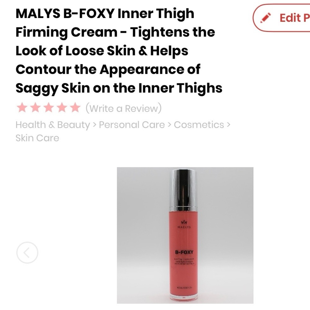 NIB MALYS B-FOXY Inner Thigh Firming Cream